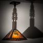 Meyda Lighting Winter Pine 17" Oil Rubbed Bronze Pendant Light With Amber Mica Shade Glass