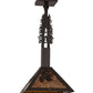 Meyda Lighting Winter Pine 17" Oil Rubbed Bronze Pendant Light With Amber Mica Shade Glass