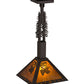 Meyda Lighting Winter Pine 17" Oil Rubbed Bronze Pendant Light With Amber Mica Shade Glass