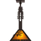 Meyda Lighting Winter Pine 17" Oil Rubbed Bronze Pendant Light With Amber Mica Shade Glass