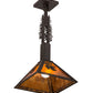 Meyda Lighting Winter Pine 17" Oil Rubbed Bronze Pendant Light With Amber Mica Shade Glass