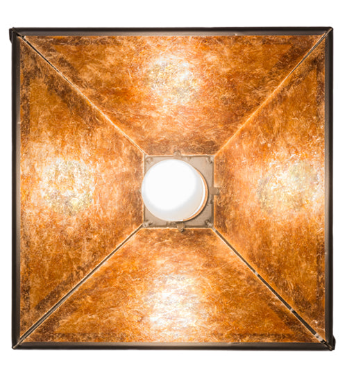 Meyda Lighting Winter Pine 17" Oil Rubbed Bronze Pendant Light With Amber Mica Shade Glass