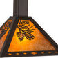 Meyda Lighting Winter Pine 17" Oil Rubbed Bronze Pendant Light With Amber Mica Shade Glass