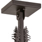 Meyda Lighting Winter Pine 17" Oil Rubbed Bronze Pendant Light With Amber Mica Shade Glass