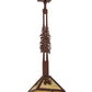 Meyda Lighting Winter Pine 17" Rust Tall Pines Pendant Light With Beige Iridescent Shade Glass