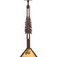 Meyda Lighting Winter Pine 17" Rust Tall Pines Pendant Light With Beige Iridescent Shade Glass