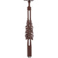 Meyda Lighting Winter Pine 17" Rust Tall Pines Pendant Light With Beige Iridescent Shade Glass