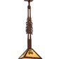 Meyda Lighting Winter Pine 17" Rust Tall Pines Pendant Light With Beige Iridescent Shade Glass