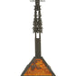 Meyda Lighting Winter Pine 17"W x 26"H Timeless Bronze Tall Pines Pendant Light With Amber Mica Shade Glass