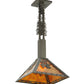 Meyda Lighting Winter Pine 17"W x 26"H Timeless Bronze Tall Pines Pendant Light With Amber Mica Shade Glass
