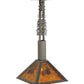 Meyda Lighting Winter Pine 17"W x 26"H Timeless Bronze Tall Pines Pendant Light With Amber Mica Shade Glass