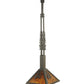 Meyda Lighting Winter Pine 17"W x 39"H Timeless Bronze Tall Pines Pendant Light With Amber Mica Shade Glass