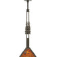 Meyda Lighting Winter Pine 17"W x 39"H Timeless Bronze Tall Pines Pendant Light With Amber Mica Shade Glass