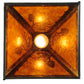 Meyda Lighting Winter Pine 17"W x 39"H Timeless Bronze Tall Pines Pendant Light With Amber Mica Shade Glass