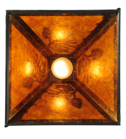 Meyda Lighting Winter Pine 17"W x 39"H Timeless Bronze Tall Pines Pendant Light With Amber Mica Shade Glass