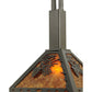Meyda Lighting Winter Pine 17"W x 39"H Timeless Bronze Tall Pines Pendant Light With Amber Mica Shade Glass