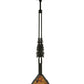 Meyda Lighting Winter Pine 17"W x 49"H Timeless Bronze Tall Pines Pendant Light With Amber Mica Shade Glass