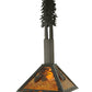 Meyda Lighting Winter Pine 17"W x 49"H Timeless Bronze Tall Pines Pendant Light With Amber Mica Shade Glass