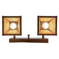 Meyda Lighting Winter Pine 18" 2-Light Vintage Copper Vanity Light With Beige Iridescent Shade Glass