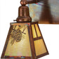 Meyda Lighting Winter Pine 18" 2-Light Vintage Copper Vanity Light With Beige Iridescent Shade Glass