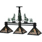Meyda Lighting Winter Pine 18" 3-Light Textured Black Island Pendant Light With Silver Mica Shade Glass