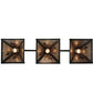 Meyda Lighting Winter Pine 18" 3-Light Textured Black Island Pendant Light With Silver Mica Shade Glass