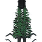 Meyda Lighting Winter Pine 18" 3-Light Textured Black Island Pendant Light With Silver Mica Shade Glass