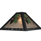 Meyda Lighting Winter Pine 18" 3-Light Textured Black Island Pendant Light With Silver Mica Shade Glass