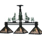Meyda Lighting Winter Pine 18" 3-Light Textured Black Island Pendant Light With Silver Mica Shade Glass