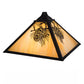 Meyda Lighting Winter Pine 19" Craftsman Brown Frame With Beige Iridescent Shade Glass
