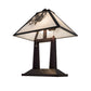 Meyda Lighting Winter Pine 20" 2-Light Craftsman Brown Table Lamp With White Art Shade Glass