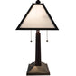 Meyda Lighting Winter Pine 20" 2-Light Craftsman Brown Table Lamp With White Art Shade Glass