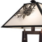 Meyda Lighting Winter Pine 20" 2-Light Craftsman Brown Table Lamp With White Art Shade Glass
