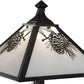 Meyda Lighting Winter Pine 22" Craftsman Brown Table Lamp With White Art Shade Glass