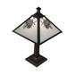 Meyda Lighting Winter Pine 22" Craftsman Brown Table Lamp With White Art Shade Glass