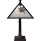 Meyda Lighting Winter Pine 22" Craftsman Brown Table Lamp With White Art Shade Glass