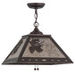 Meyda Lighting Winter Pine 23" 2-Light Mahogany Bronze Pendant Light With Silver Mica Shade Glass