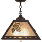 Meyda Lighting Winter Pine 23" 2-Light Mahogany Bronze Pendant Light With Silver Mica Shade Glass