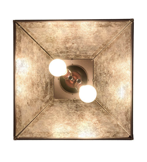 Meyda Lighting Winter Pine 23" 2-Light Mahogany Bronze Pendant Light With Silver Mica Shade Glass