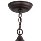 Meyda Lighting Winter Pine 23" 2-Light Mahogany Bronze Pendant Light With Silver Mica Shade Glass