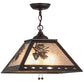 Meyda Lighting Winter Pine 23" 2-Light Mahogany Bronze Pendant Light With Silver Mica Shade Glass