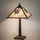 Meyda Lighting Winter Pine 23" Craftsman Brown Mission Table Lamp With Beige Iridescent Shade Glass