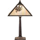 Meyda Lighting Winter Pine 23" Craftsman Brown Mission Table Lamp With Beige Iridescent Shade Glass