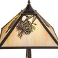 Meyda Lighting Winter Pine 23" Craftsman Brown Mission Table Lamp With Beige Iridescent Shade Glass