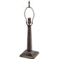 Meyda Lighting Winter Pine 23" Craftsman Brown Mission Table Lamp With Beige Iridescent Shade Glass