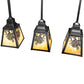 Meyda Lighting Winter Pine 24" 3-Light Craftsman Brown & Oil Rubbed Bronze Island Pendant Light With Beige Shade Glass