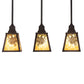 Meyda Lighting Winter Pine 24" 3-Light Craftsman Brown & Oil Rubbed Bronze Island Pendant Light With Beige Shade Glass