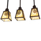 Meyda Lighting Winter Pine 24" 3-Light Craftsman Brown & Oil Rubbed Bronze Island Pendant Light With Beige Shade Glass