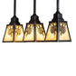 Meyda Lighting Winter Pine 24" 3-Light Craftsman Brown & Oil Rubbed Bronze Island Pendant Light With Beige Shade Glass