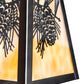 Meyda Lighting Winter Pine 24" 3-Light Craftsman Brown & Oil Rubbed Bronze Island Pendant Light With Beige Shade Glass